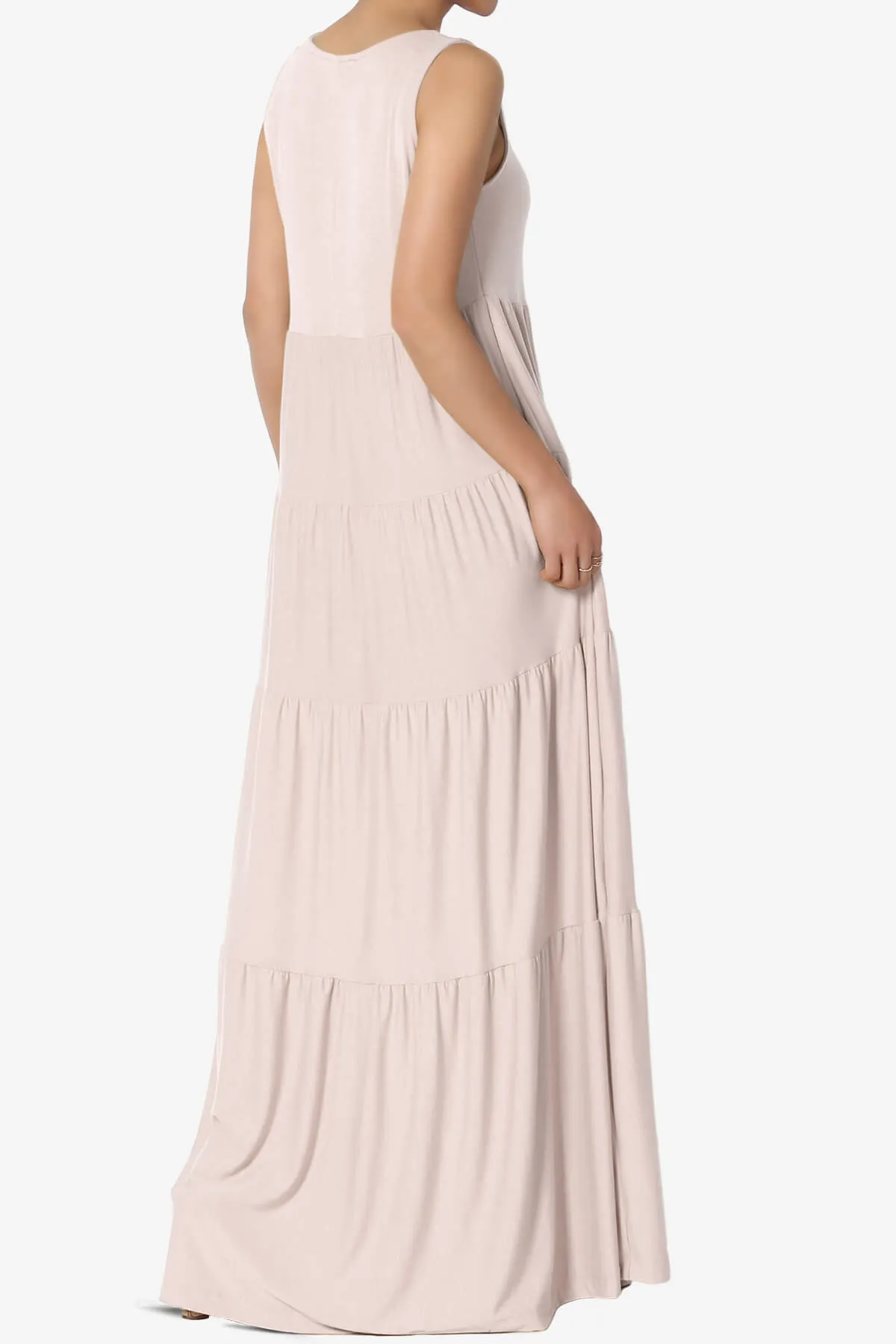 Macie Sleeveless Tiered Long Maxi Dress PLUS