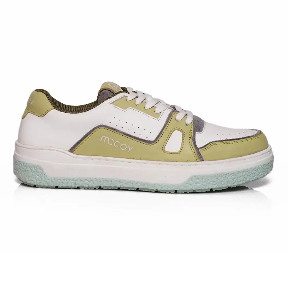 Mccoy Crepe Leather Men's Trainers Green and White