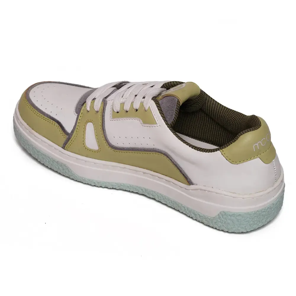 Mccoy Crepe Leather Men's Trainers Green and White