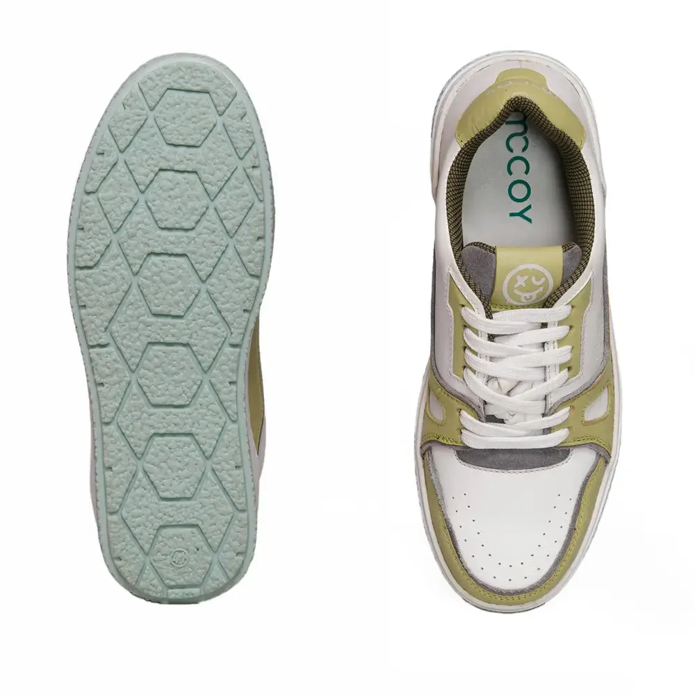 Mccoy Crepe Leather Men's Trainers Green and White