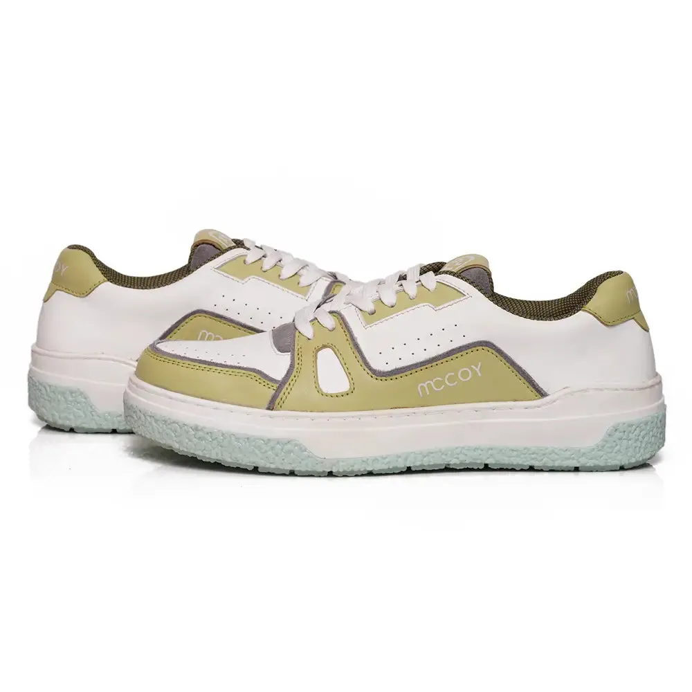 Mccoy Crepe Leather Men's Trainers Green and White