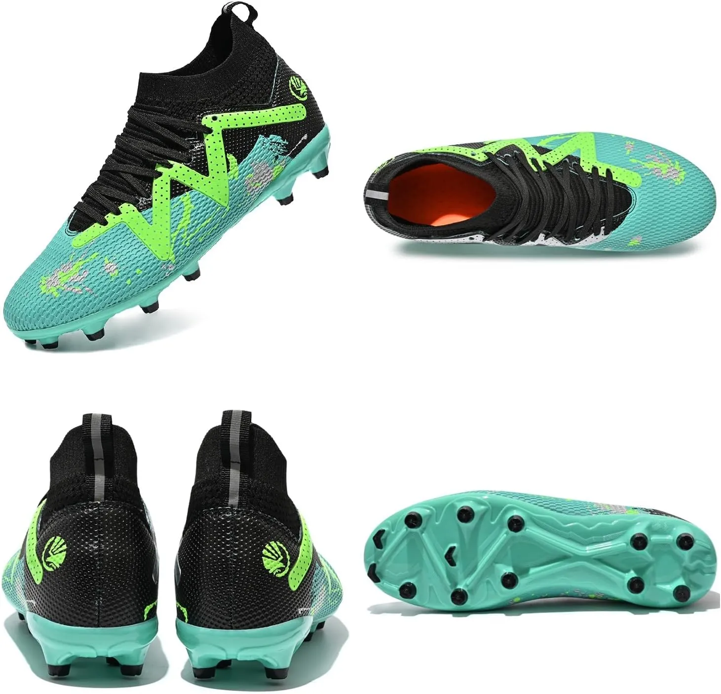 MDPCX Men's and Women's Football Shoes Non-Slip Shoes Professional high-top Breathable Non-Slip Sports Football Shoes Outdoor Indoor TF/AG