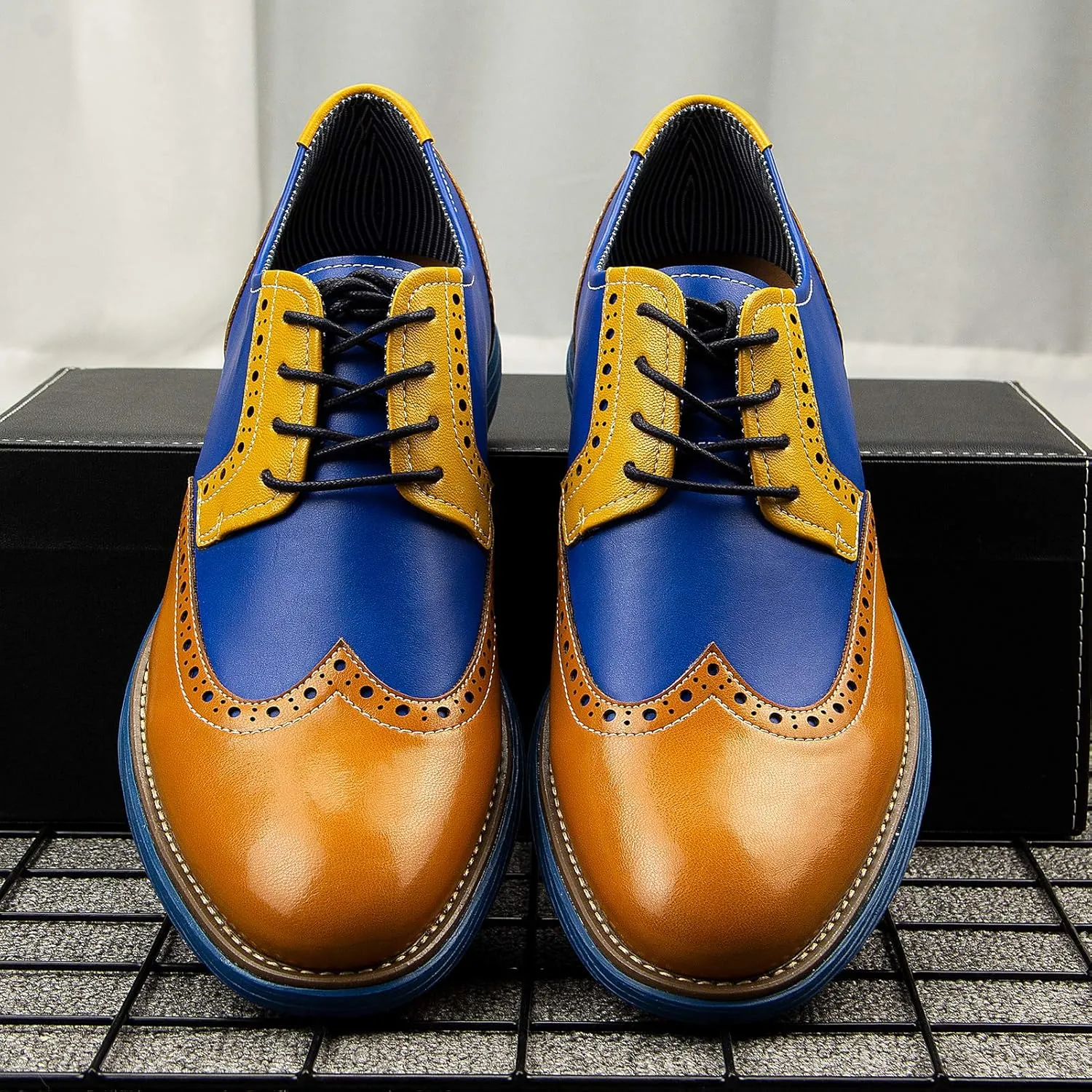 Meijiana Men's Oxford Shoes - Blue - Casual Dress Shoes