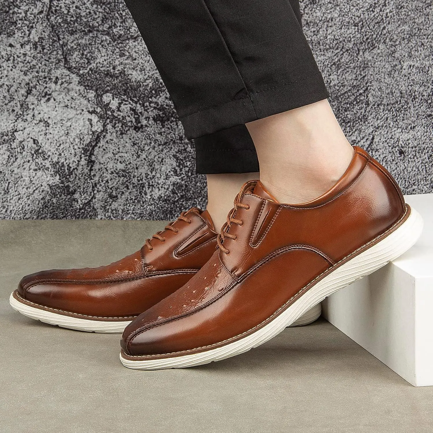 Meijiana Men's Oxford Shoes Dress Shoes Men's Lightweight lace-up Fashion Shoes
