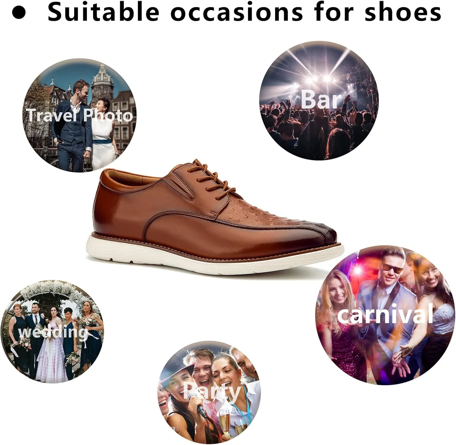 Meijiana Men's Oxford Shoes Dress Shoes Men's Lightweight lace-up Fashion Shoes