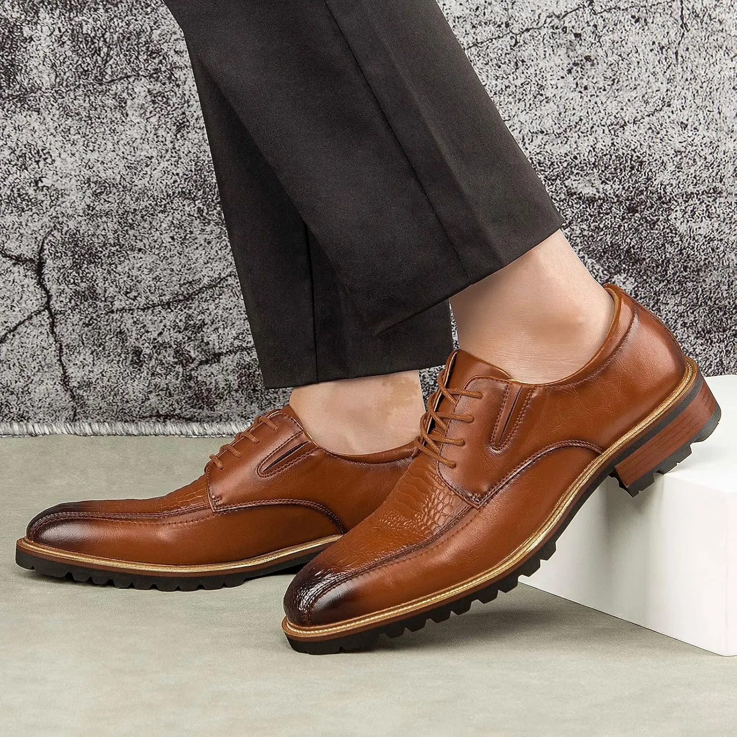 Meijiana Men's Oxfords Luxury Oxford Shoes for Men Business Casual Shoes Men's Lace-up Fashion Shoes