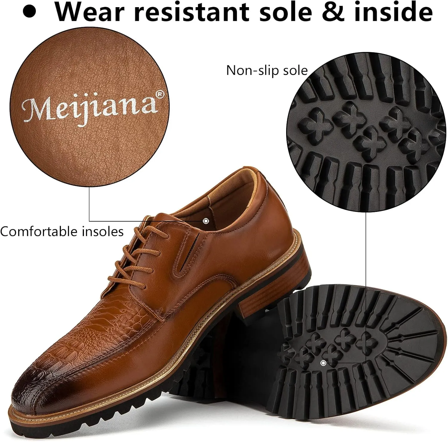 Meijiana Men's Oxfords Luxury Oxford Shoes for Men Business Casual Shoes Men's Lace-up Fashion Shoes