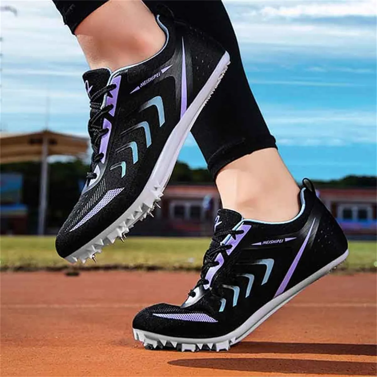 Men Women Track and Field Shoes, Girls Boys 8 Spikes Racing Sneakers Outdoor Professional Sprint Running Jumping Competition Shoes