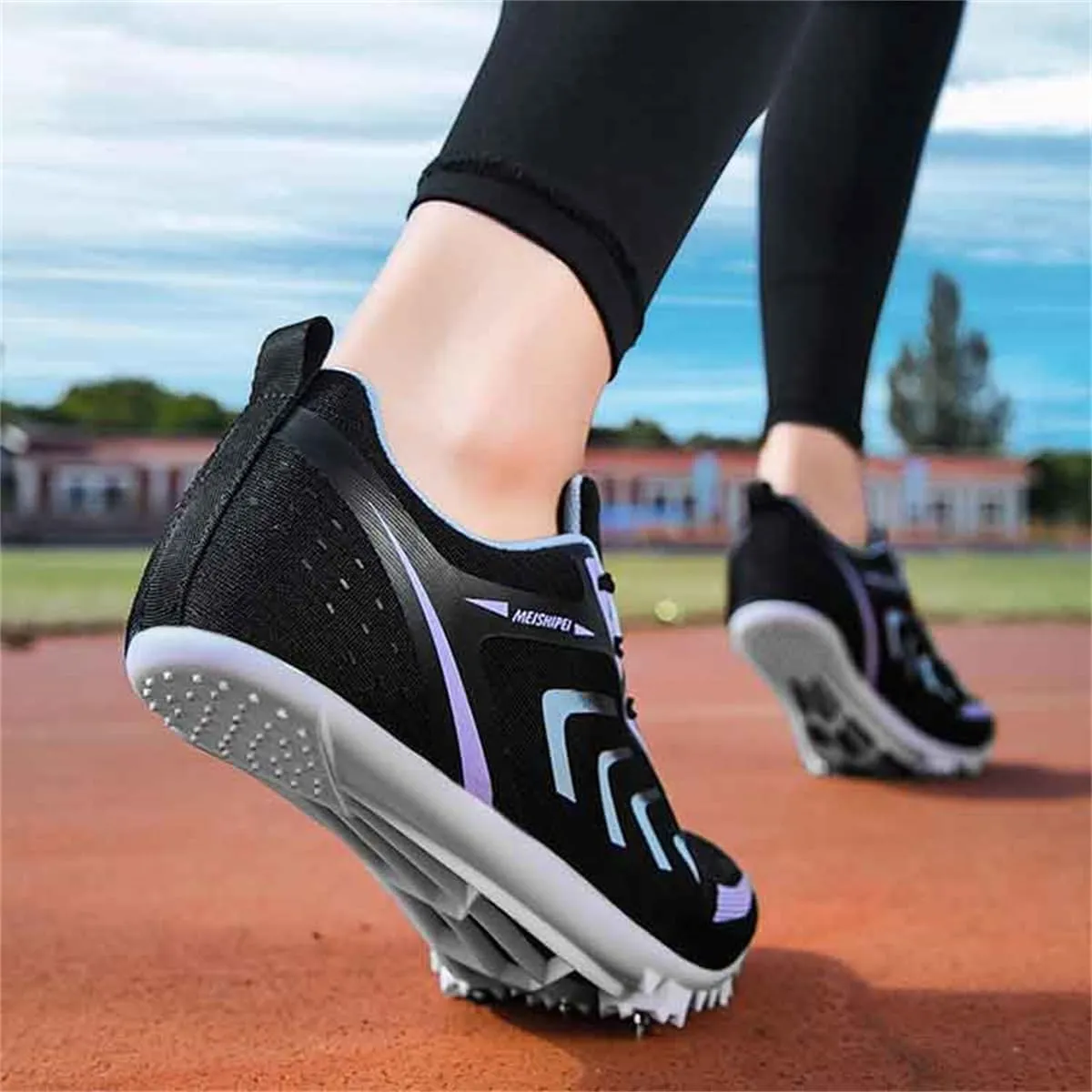 Men Women Track and Field Shoes, Girls Boys 8 Spikes Racing Sneakers Outdoor Professional Sprint Running Jumping Competition Shoes