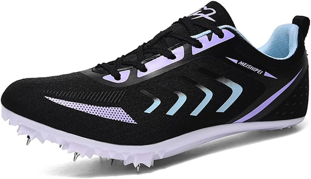 Men Women Track and Field Shoes, Girls Boys 8 Spikes Racing Sneakers Outdoor Professional Sprint Running Jumping Competition Shoes