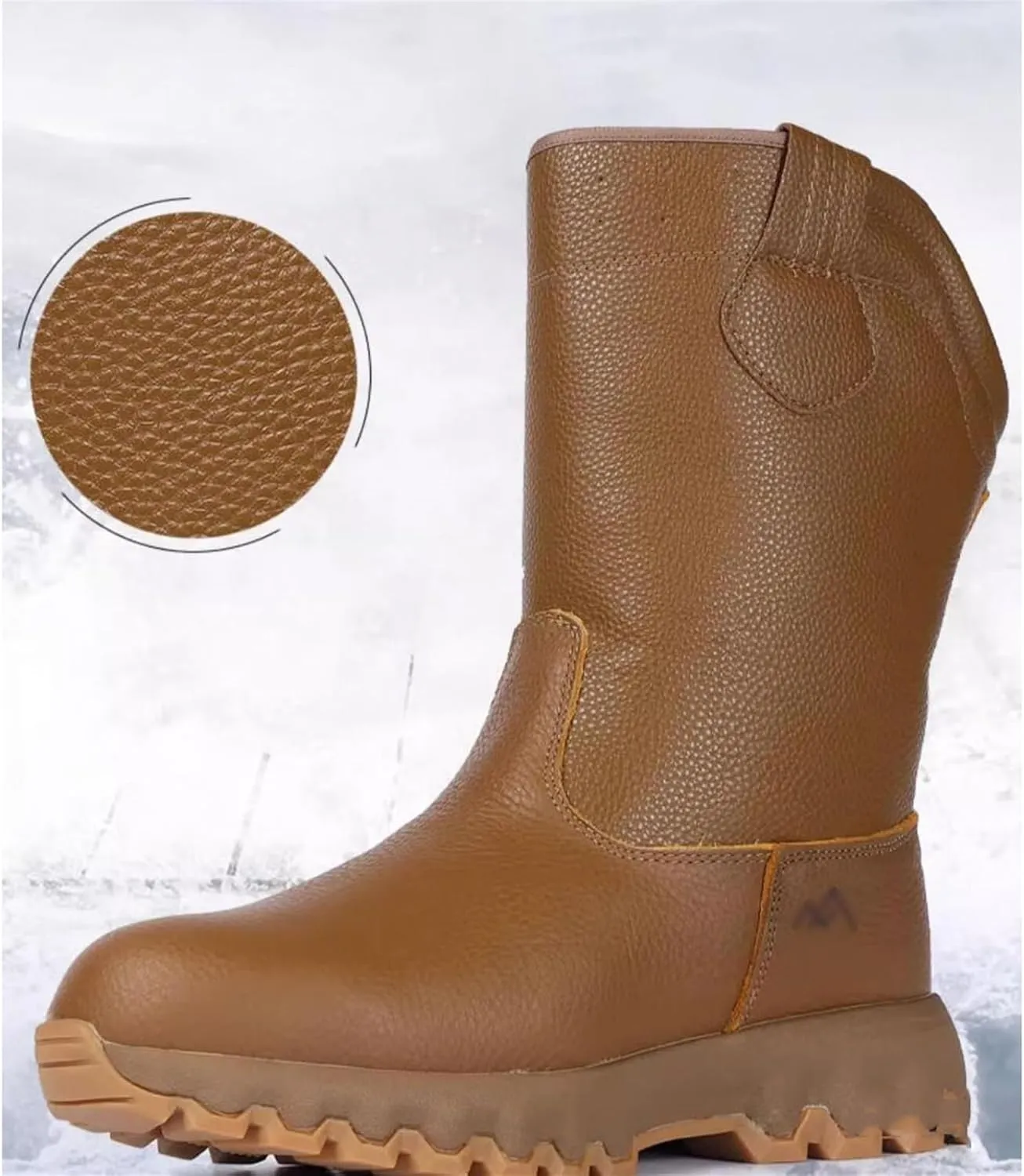 Mens 2023 Snow Boots, Men High Top Side Zipper Fully Fur Lined Anti Slip Snow Boots, Waterproof Comfortable Cold Weather Boots, for Lightweight Outdoor Athletic, Hiking