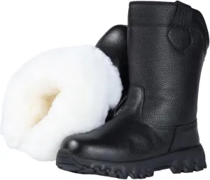 Mens 2023 Snow Boots, Men High Top Side Zipper Fully Fur Lined Anti Slip Snow Boots, Waterproof Comfortable Cold Weather Boots, for Lightweight Outdoor Athletic, Hiking