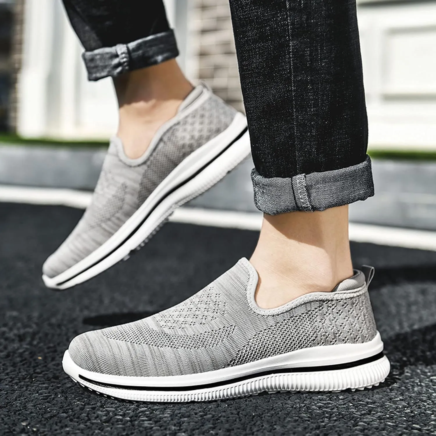 Men's Breathable Loafers Men's Casual Non-Slip Walking Shoes Slip On Comfortable Non-Slip Lightweight Casual Shoes