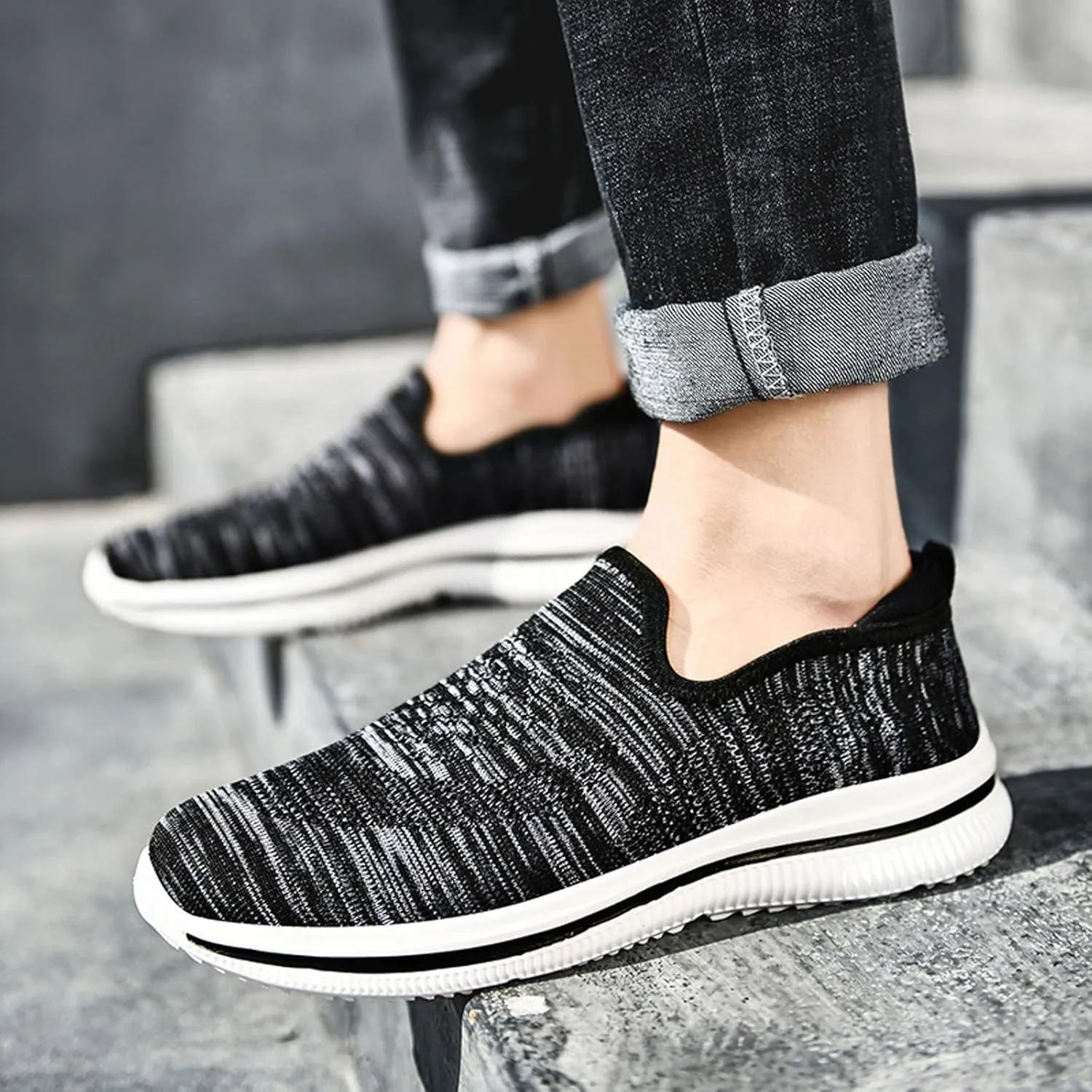 Men's Breathable Loafers Men's Casual Non-Slip Walking Shoes Slip On Comfortable Non-Slip Lightweight Casual Shoes