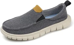 Mens Canvas Casual Shoes Non-Slip Breathable Loafers Comfortable Walking Shoes Lightweight Flat Driving Shoes