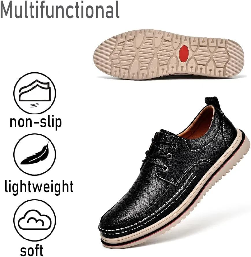 Mens Casual Oxfords Fashion Business Loafers Lightweight Soft Office Shoes Non-Slip Breathable Walking Shoes