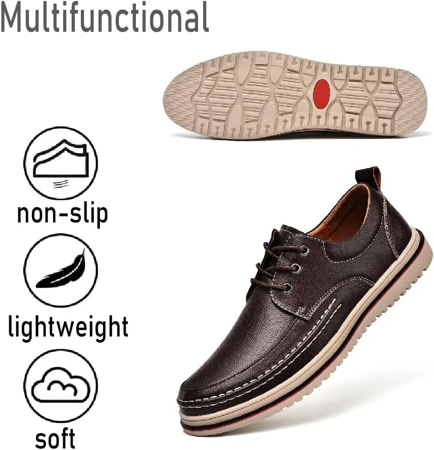 Mens Casual Oxfords Fashion Business Loafers Lightweight Soft Office Shoes Non-Slip Breathable Walking Shoes