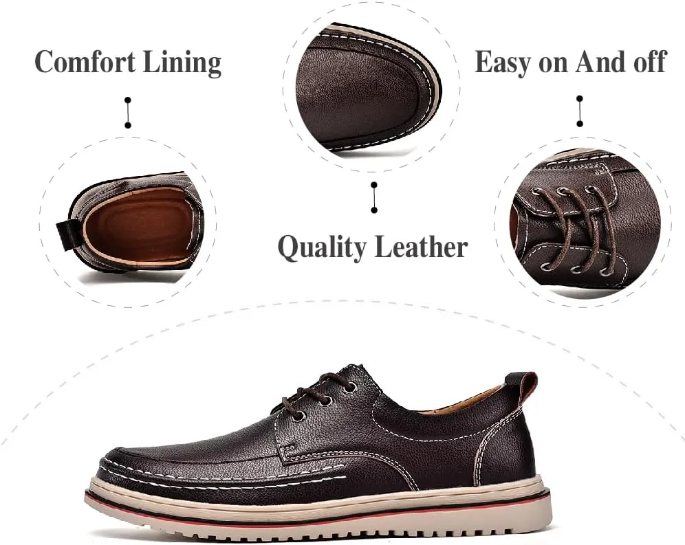 Mens Casual Oxfords Fashion Business Loafers Lightweight Soft Office Shoes Non-Slip Breathable Walking Shoes