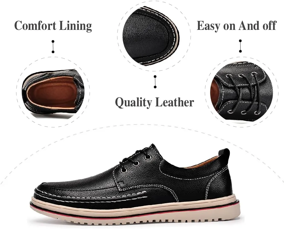 Mens Casual Oxfords Fashion Business Loafers Lightweight Soft Office Shoes Non-Slip Breathable Walking Shoes