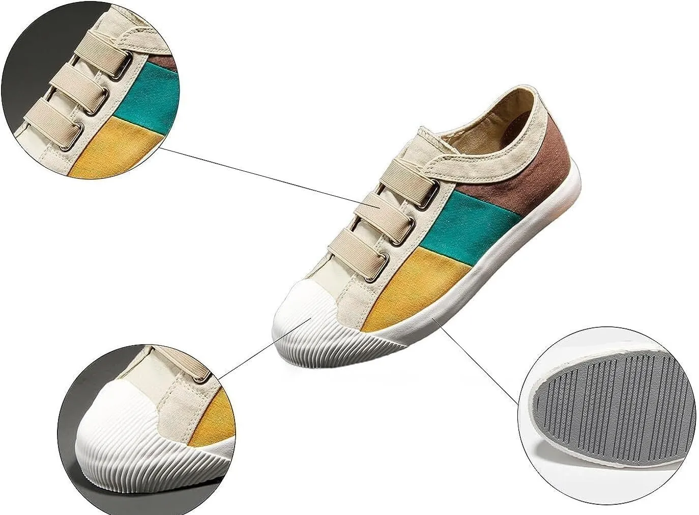 Men's Casual Slip On Loafers Canvas Walking Shoes Low Top Comfortable Breathable Sneakers