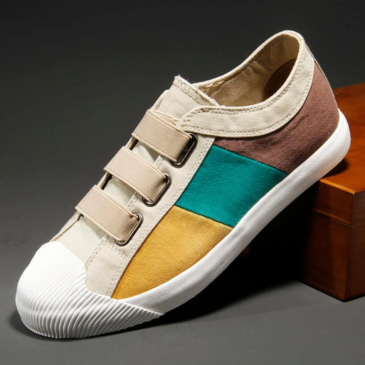 Men's Casual Slip On Loafers Canvas Walking Shoes Low Top Comfortable Breathable Sneakers