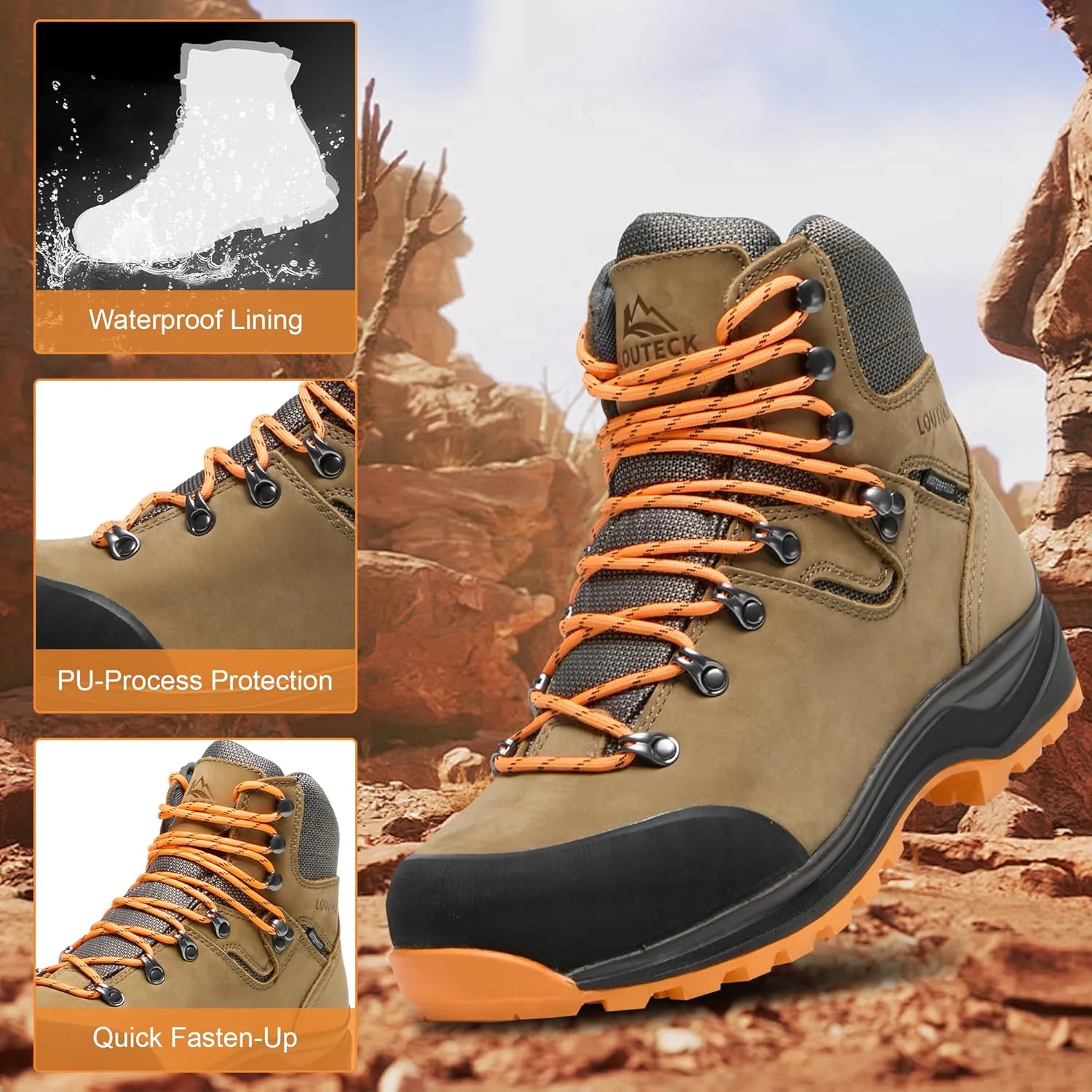 Men's Hiking Boots ?C Durable and Comfortable Men's Climbing Boots for Rugged Outdoor Adventures, Perfect for Hiking, and Climbing