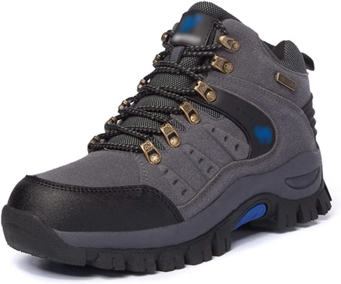 Men's Hiking Shoes, Hiking Shoes, Couple Style, High Top, Mountain Climbing, Breathable, Wear-Resistant, Outdoor Climbing (Color : Gray Blue, Size : 10)