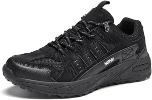 Mens Hiking Shoes Sturdy Thick Outsole Soft Insole Leather Upper,Water-Proof Warmth Lightweight Wear-Resistant Insulative Anti-Slip Outdoor Trekking Shoes for Climbing