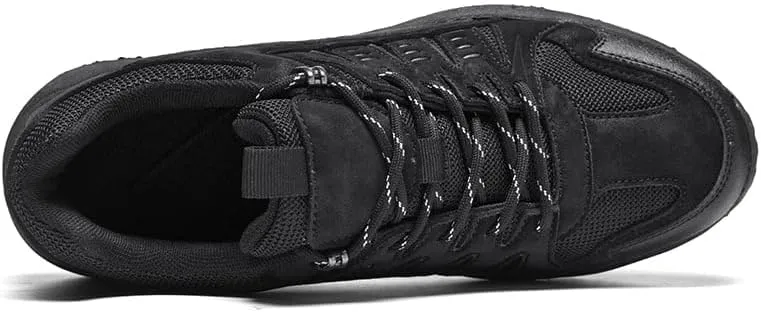 Mens Hiking Shoes Sturdy Thick Outsole Soft Insole Leather Upper,Water-Proof Warmth Lightweight Wear-Resistant Insulative Anti-Slip Outdoor Trekking Shoes for Climbing