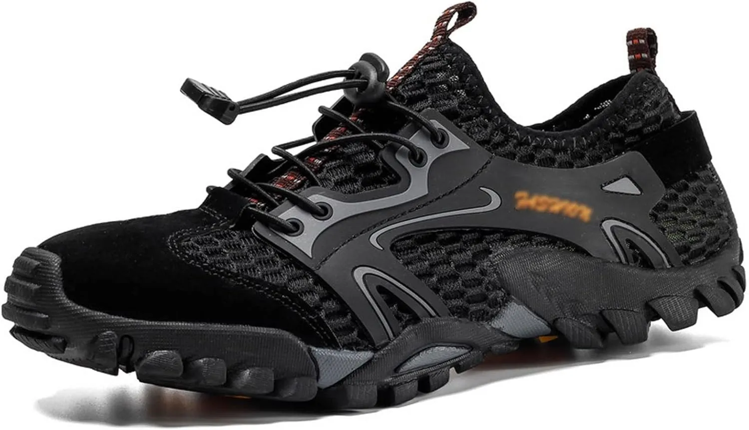 Men's Hiking Shoes, Wading Shoes, Hiking, Outdoor, Rock Climbing, Hollow, Breathable (Color : Black, Size : 7)