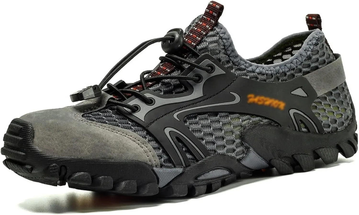Men's Hiking Shoes, Wading Shoes, Hiking, Outdoor, Rock Climbing, Hollow, Breathable (Color : Gris, Size : 11)
