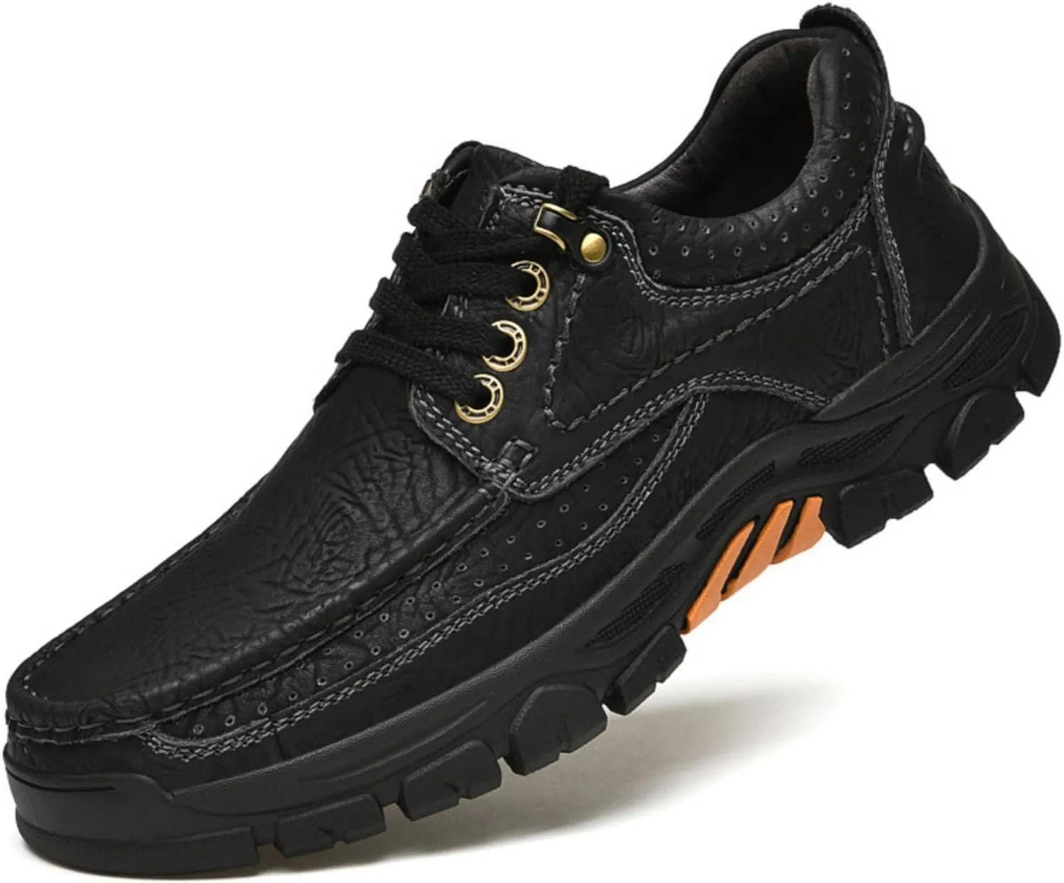 Men's Hiking Waterproof Leather Outdoor Breathable Walking Casual Work Shoes Camping Hiking Shoes