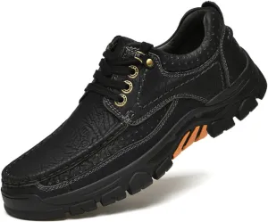 Men's Hiking Waterproof Leather Outdoor Breathable Walking Casual Work Shoes Camping Hiking Shoes