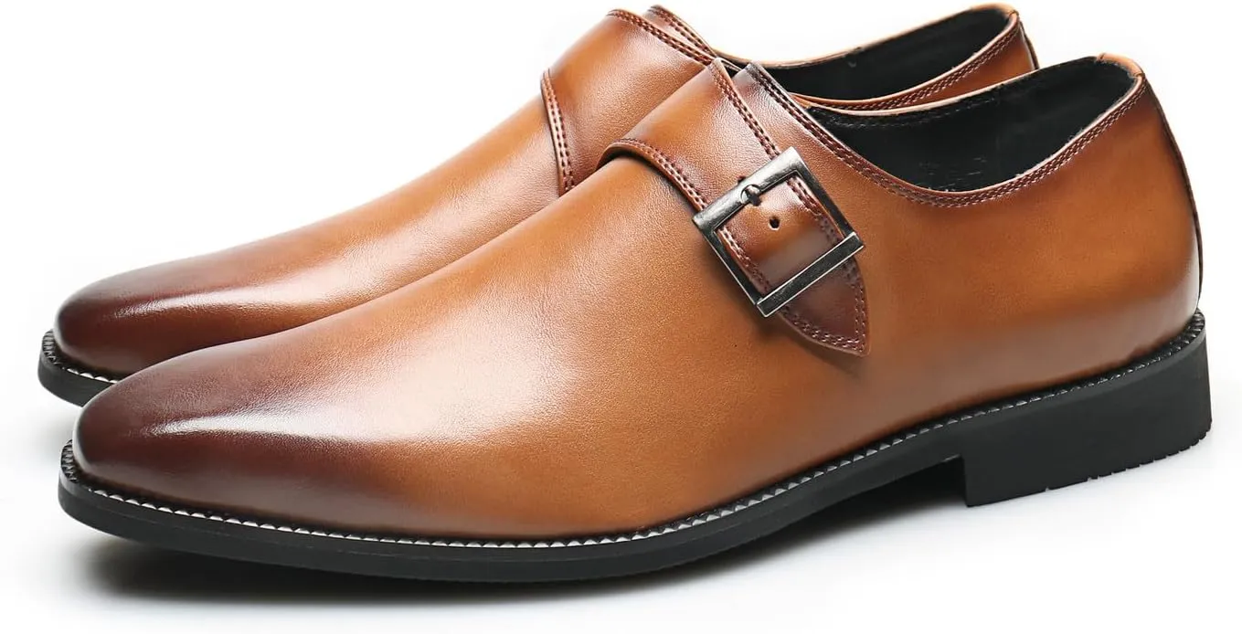 Men's Loafers Slip-Ons Formal Dress Buckle Leather Walking Shoes Casual Wedding Fashion Tuxedo Shoes for Men