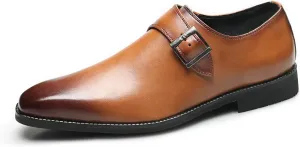 Men's Loafers Slip-Ons Formal Dress Buckle Leather Walking Shoes Casual Wedding Fashion Tuxedo Shoes for Men
