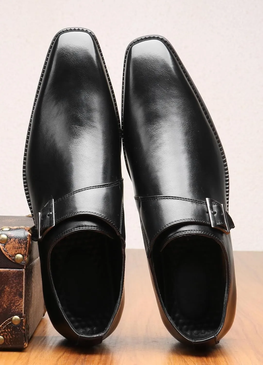 Men's Loafers Slip-Ons Formal Dress Buckle Leather Walking Shoes Casual Wedding Fashion Tuxedo Shoes for Men