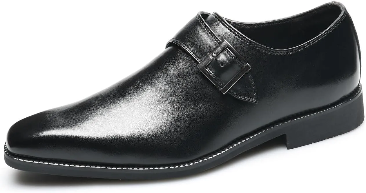 Men's Loafers Slip-Ons Formal Dress Buckle Leather Walking Shoes Casual Wedding Fashion Tuxedo Shoes for Men