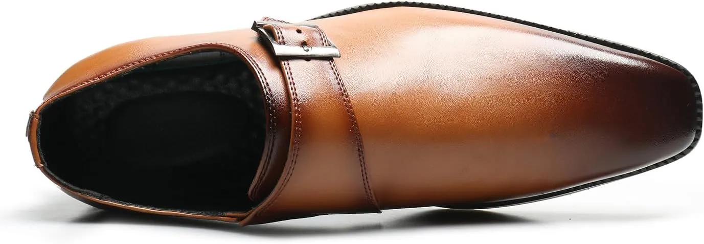 Men's Loafers Slip-Ons Formal Dress Buckle Leather Walking Shoes Casual Wedding Fashion Tuxedo Shoes for Men