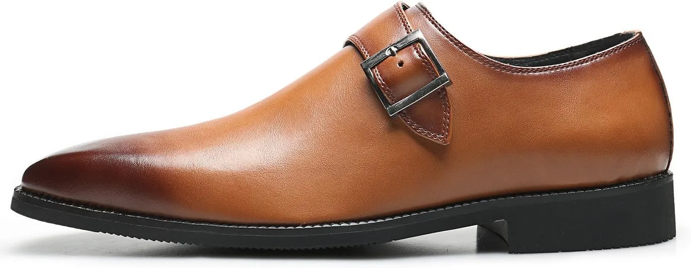 Men's Loafers Slip-Ons Formal Dress Buckle Leather Walking Shoes Casual Wedding Fashion Tuxedo Shoes for Men
