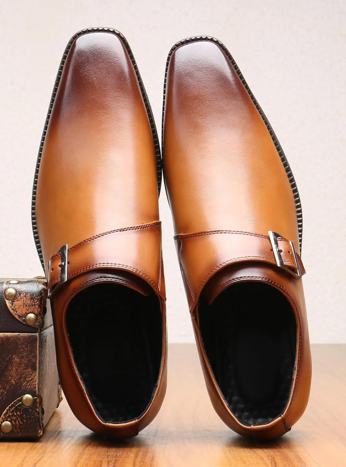 Men's Loafers Slip-Ons Formal Dress Buckle Leather Walking Shoes Casual Wedding Fashion Tuxedo Shoes for Men