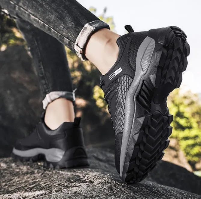 Men's Non-Slip Waterproof Hiking Shoes Outdoor Walking Sneakers Lightweight Non-Slip Trekking Training Walking Camping