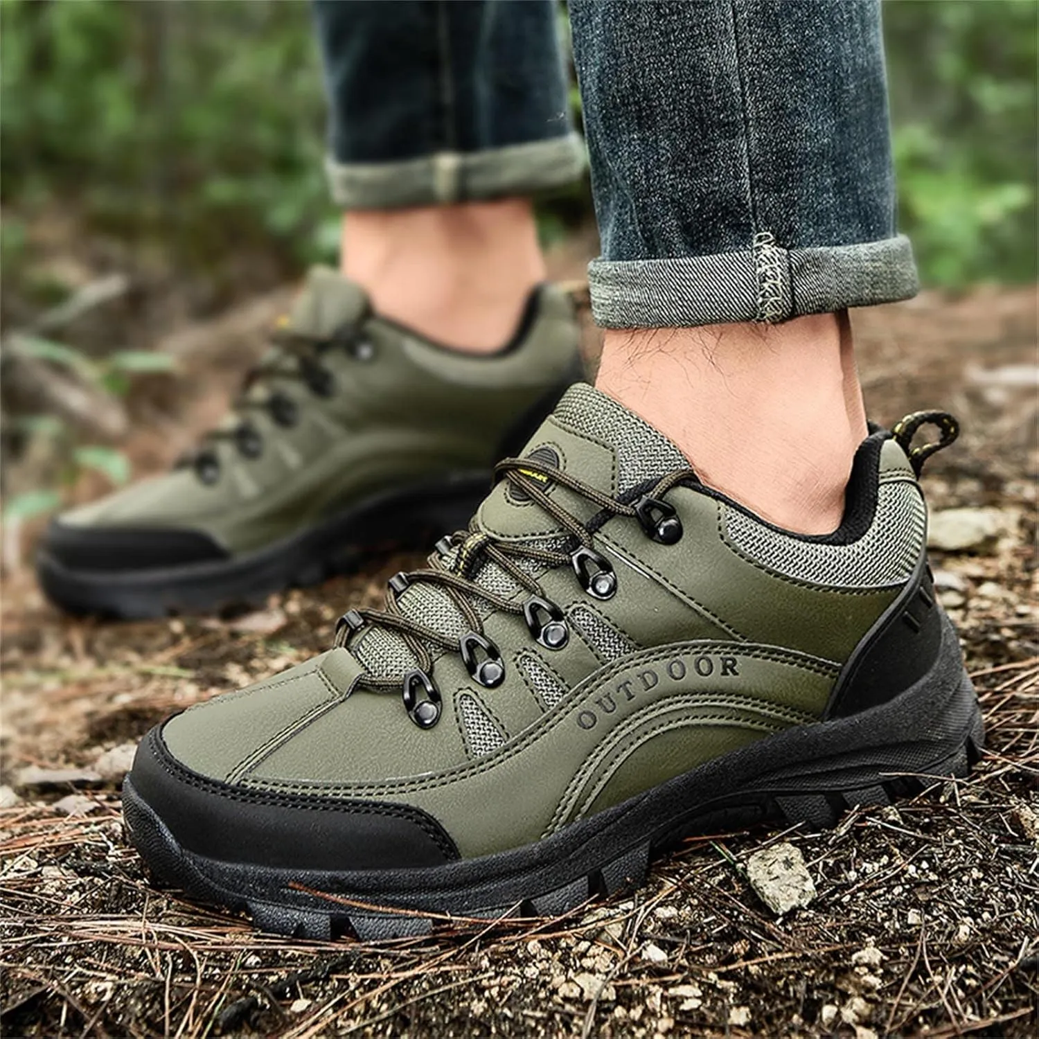 Mens Slip On Hiking Shoes Non Slip Tennis Running Shoes Outdoor Lightweight Breathable Comfortable Workout Sneakers