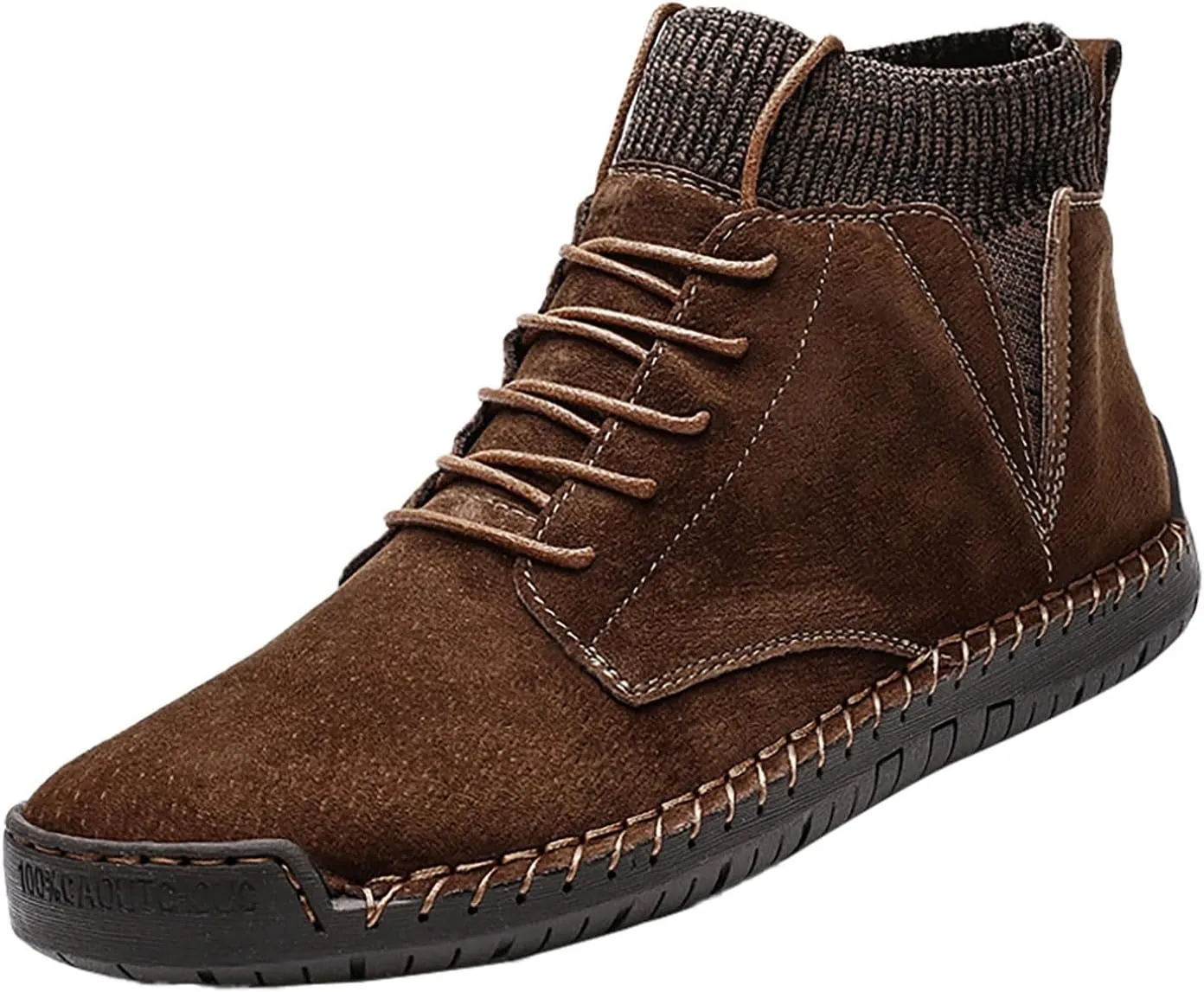 Mens Snow Boots Warm Fur Lined Winter Boots Lace Up Waterproof Non Slip Outdoor Lightweight Ankle Boots Hiking Shoes Work Trekking Boot