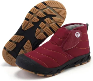 Men's Snow Boots,Outdoor Comfortable Keep Warm Winter Boots for Men,Lightweight Slip Resistant Warm Fur Lined Hiking Winter Boots,Rubber Sole