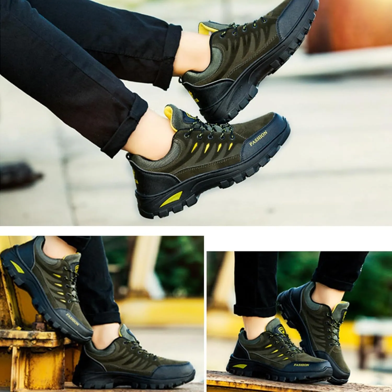 Mens Walking Shoes Outdoor Breathable Hiking Shoes Lightweight Camping Climbing Running Shoes