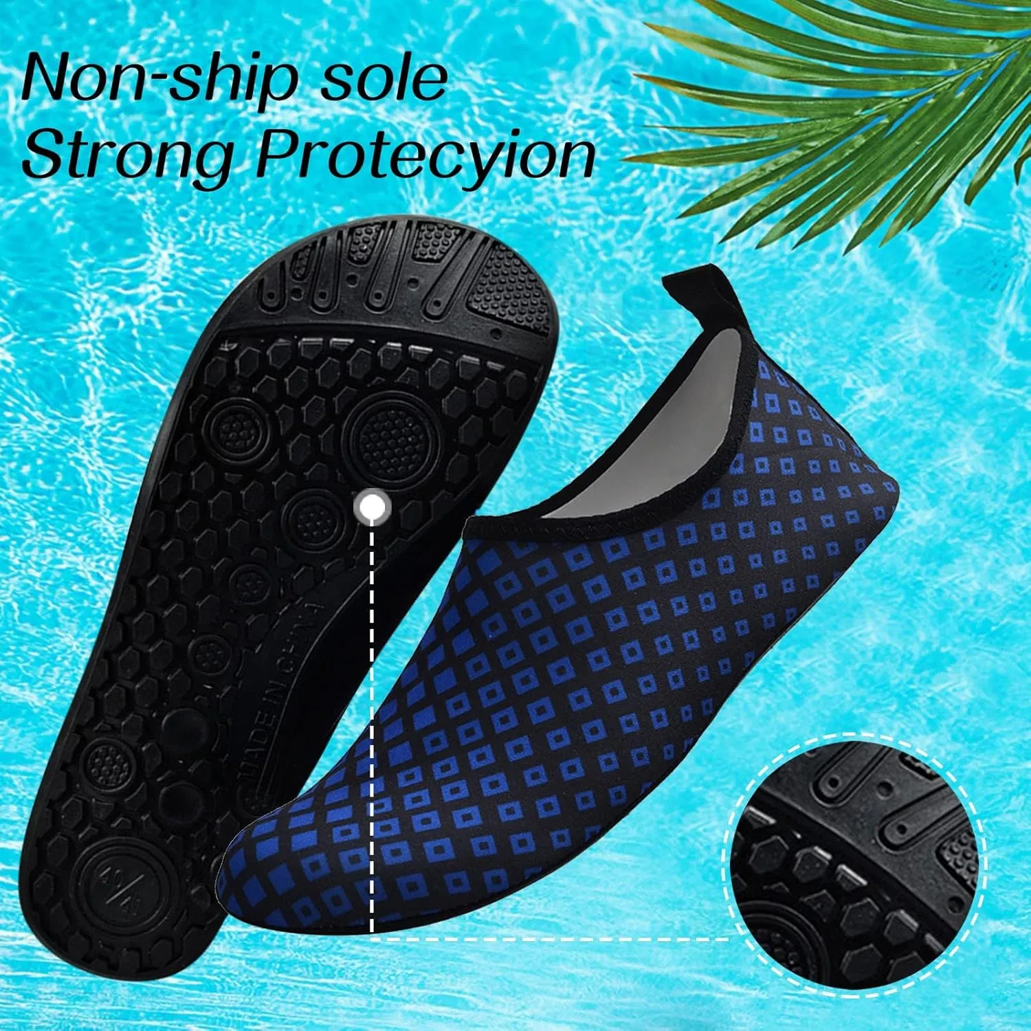 Mens Water Shoes Wide Width Surf Pool Hiking Diving Walking Hiking for Beach or Water Sports