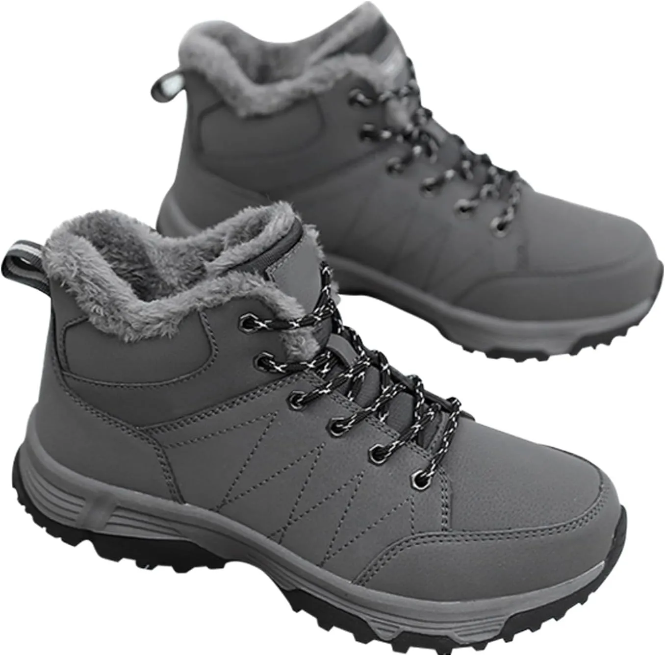 Mens Women Winter Snow Boots Casual Lightweight Waterproof Anti-Slip Fur Lined Backpacking Hiking Athletic Boots