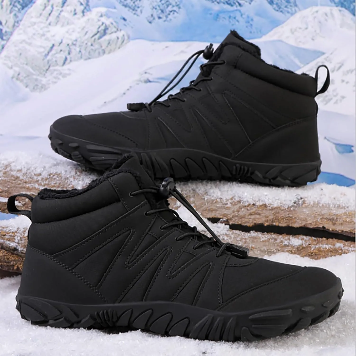 Men's Work Boots Waterproof Hiking Sneakers Fur Lined Ankle Boot Safety Toe Shoes for Women Comfortable Platform Sneakers Lightweight Safety Hike Grounded Footwear