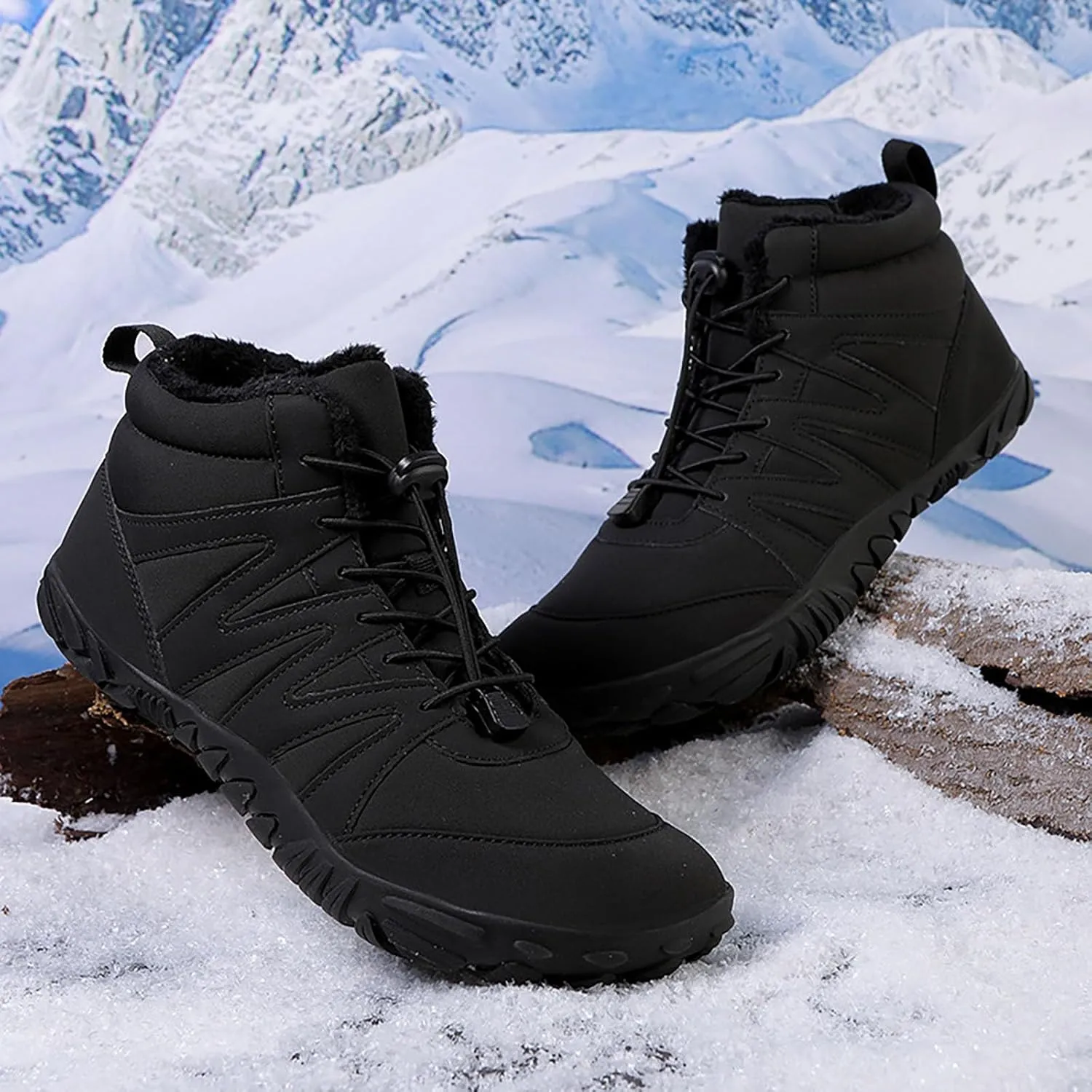Men's Work Boots Waterproof Hiking Sneakers Fur Lined Ankle Boot Safety Toe Shoes for Women Comfortable Platform Sneakers Lightweight Safety Hike Grounded Footwear