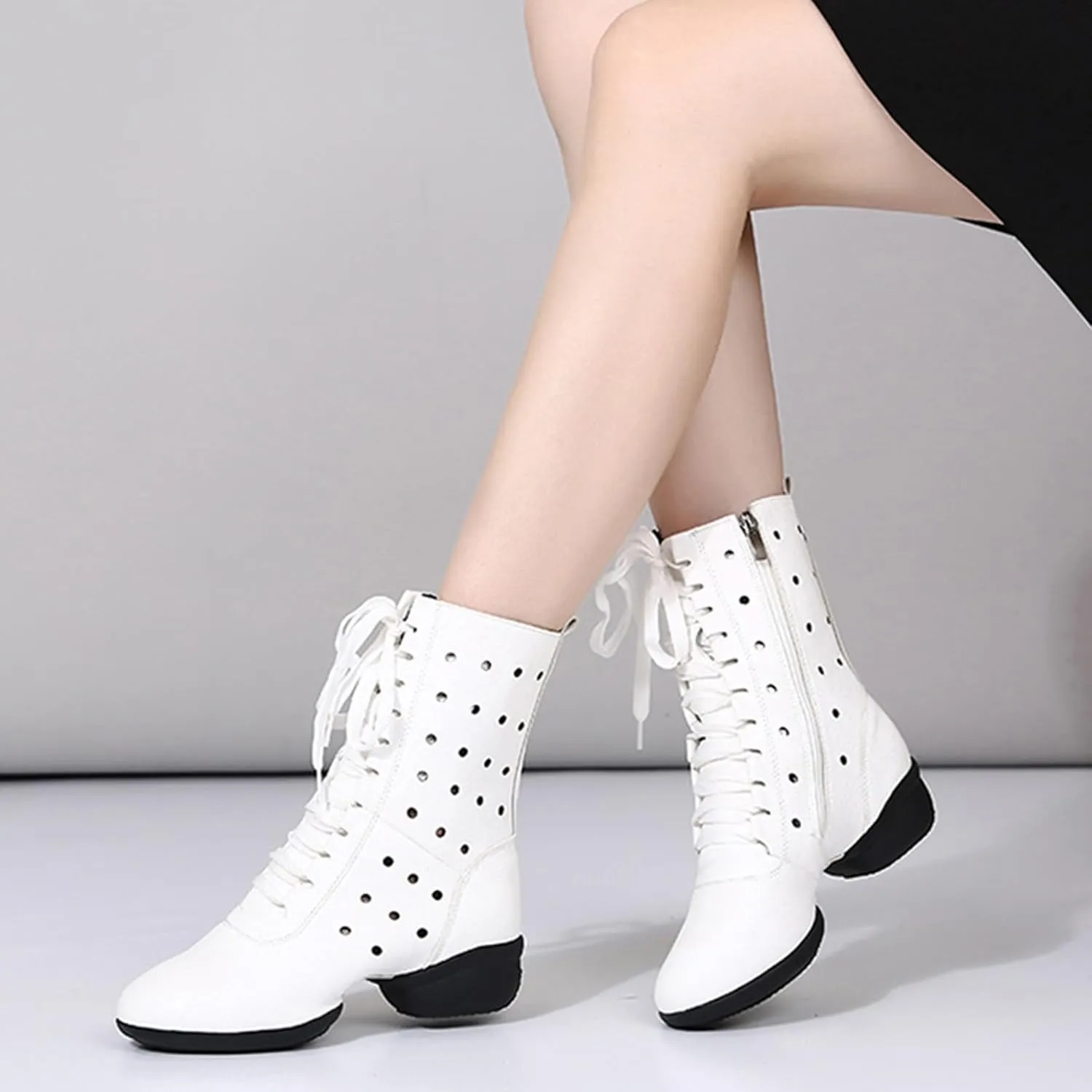 ONAIC Ballroom Dance Shoes for Womens Salsa Latin Wedding Party Shoes Non -Slip Comfortable Jazz Boots Platform